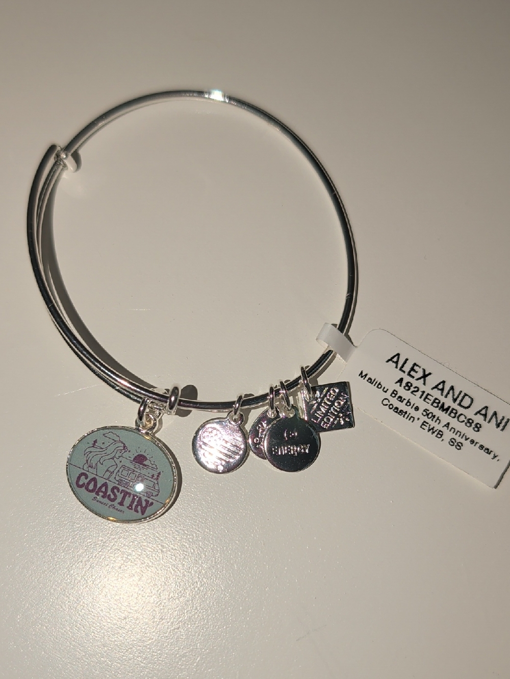 Alex and Ani Silver Barbie Charm Bracelet